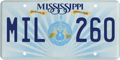 MS license plate MIL260