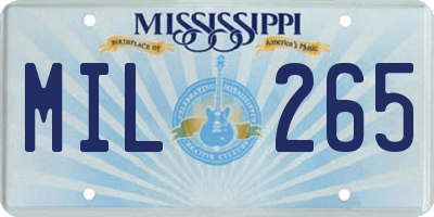 MS license plate MIL265