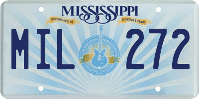 MS license plate MIL272