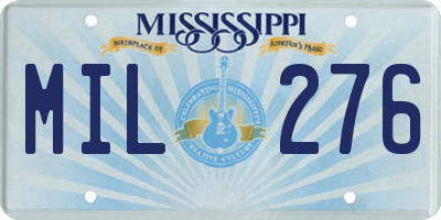 MS license plate MIL276
