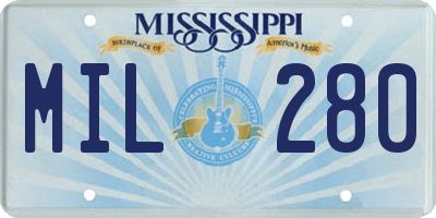 MS license plate MIL280