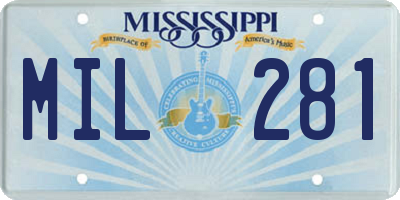 MS license plate MIL281
