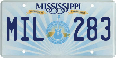 MS license plate MIL283