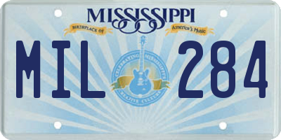 MS license plate MIL284