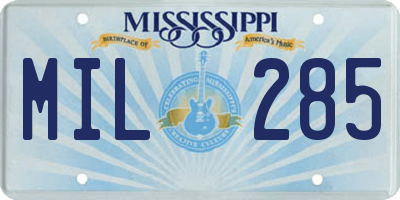 MS license plate MIL285