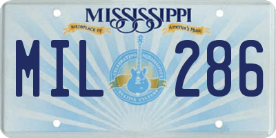 MS license plate MIL286