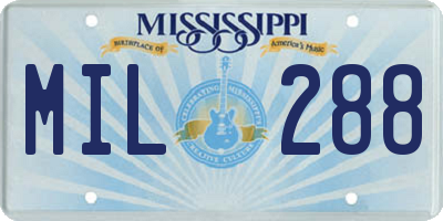 MS license plate MIL288