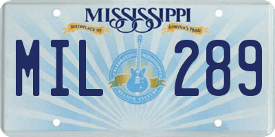 MS license plate MIL289