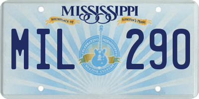 MS license plate MIL290
