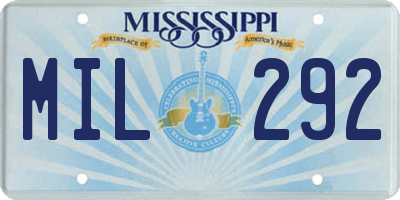 MS license plate MIL292