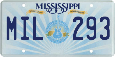 MS license plate MIL293