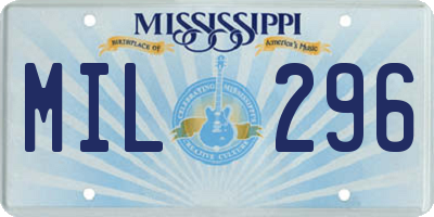 MS license plate MIL296
