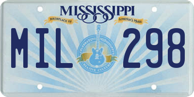 MS license plate MIL298