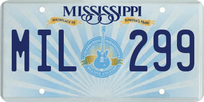 MS license plate MIL299