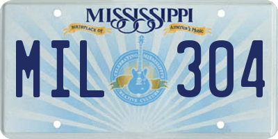 MS license plate MIL304