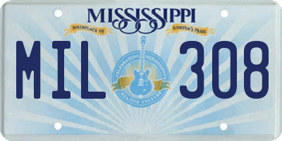 MS license plate MIL308