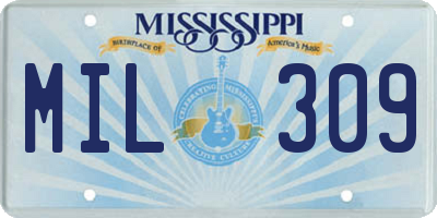 MS license plate MIL309