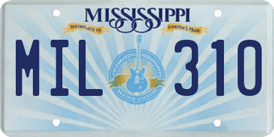 MS license plate MIL310
