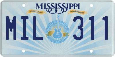 MS license plate MIL311