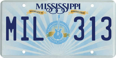 MS license plate MIL313