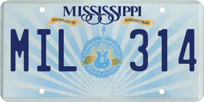 MS license plate MIL314