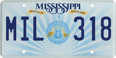 MS license plate MIL318