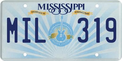 MS license plate MIL319