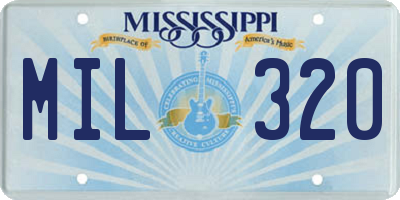 MS license plate MIL320
