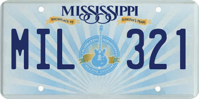 MS license plate MIL321