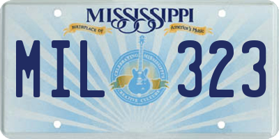 MS license plate MIL323