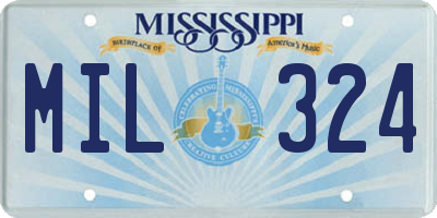 MS license plate MIL324
