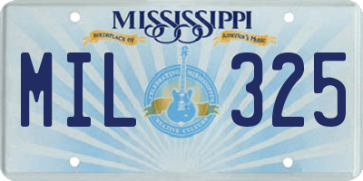 MS license plate MIL325