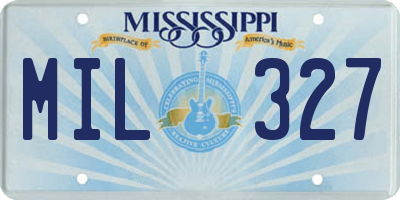 MS license plate MIL327