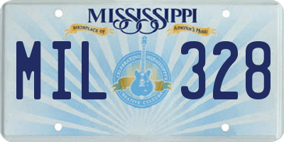 MS license plate MIL328