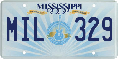 MS license plate MIL329