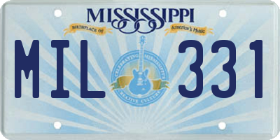 MS license plate MIL331