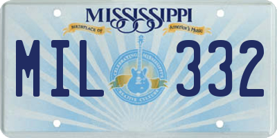 MS license plate MIL332