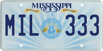 MS license plate MIL333
