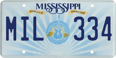 MS license plate MIL334