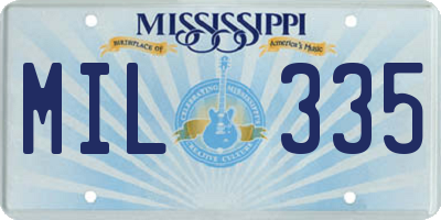 MS license plate MIL335