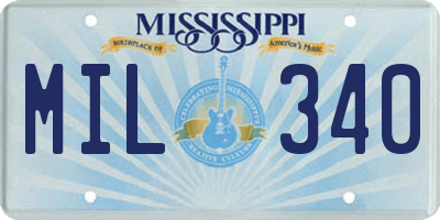 MS license plate MIL340