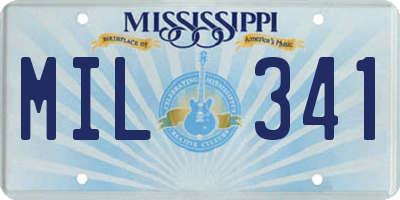 MS license plate MIL341