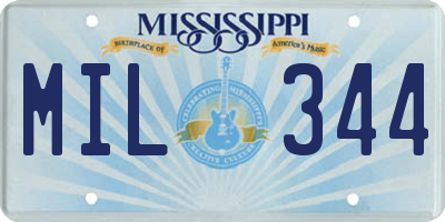 MS license plate MIL344