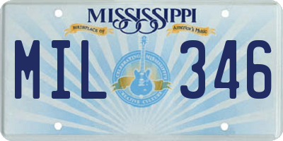 MS license plate MIL346