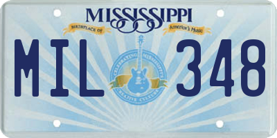 MS license plate MIL348