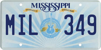 MS license plate MIL349