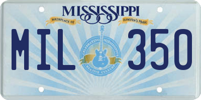 MS license plate MIL350