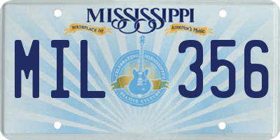 MS license plate MIL356