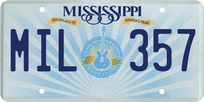 MS license plate MIL357