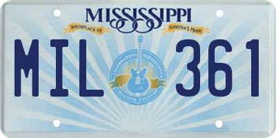 MS license plate MIL361